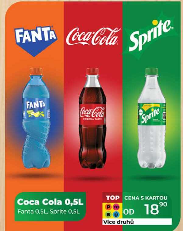 Coca Cola 0,5L Fanta 0,5L, Sprite 0,5L 