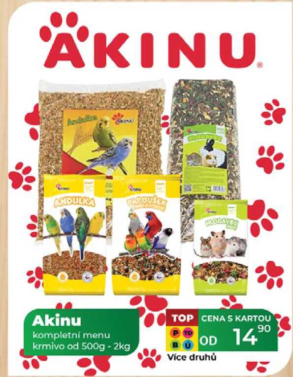 Akinu kompletní menu krmivo od 500g - 2kg