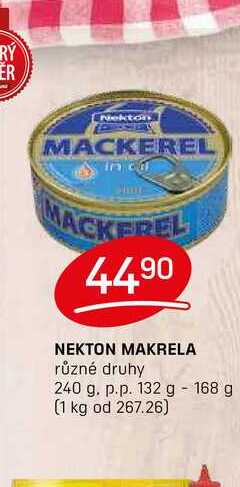 NEKTON MAKRELA různé druhy 240 g. p.p. 132 g - 168 g 