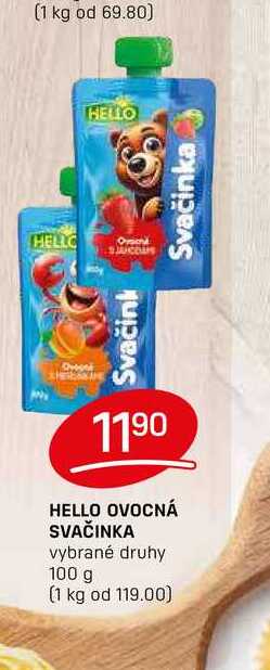 HELLO OVOCNÁ SVAČINKA vybrané druhy 100g
