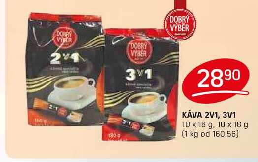 KÁVA 2V1, 3V1 10 x 16 g, 10 x 18 g