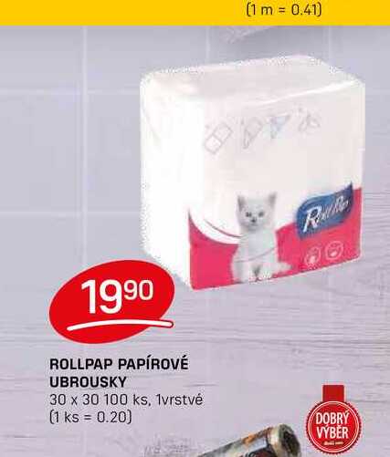 ROLLPAP PAPÍROVÉ UBROUSKY 30 x 30 100ks