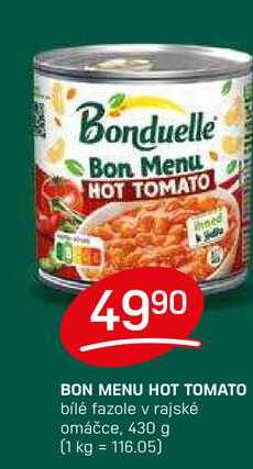 BON MENU HOT TOMATO bílé fazole v rajské omáčce, 430 g