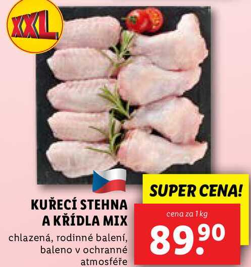 KUŘECÍ STEHNA A KŘÍDLA MIX, cena za 1 kg