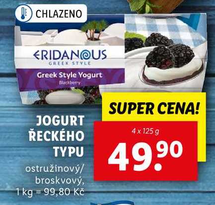 JOGURT ŘECKÉHO TYPU, 4x 125 g