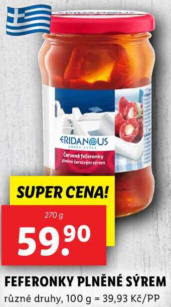 FEFERONKY PLNĚNÉ SÝREM, 270 g