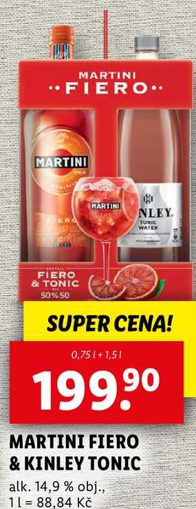 MARTINI FIERO & KINLEY TONIC, 0,75 l + 1,5 l