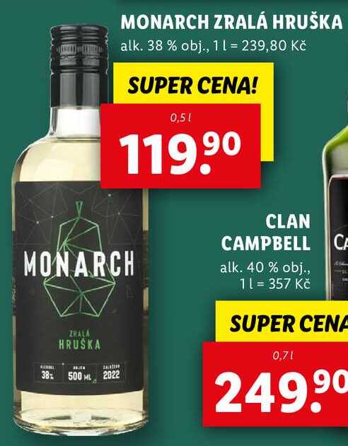 MONARCH ZRALÁ HRUŠKA, 0,5 l