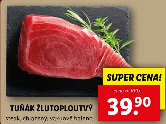 TUŇÁK ŽLUTOPLOUTVÝ, cena za 100 g