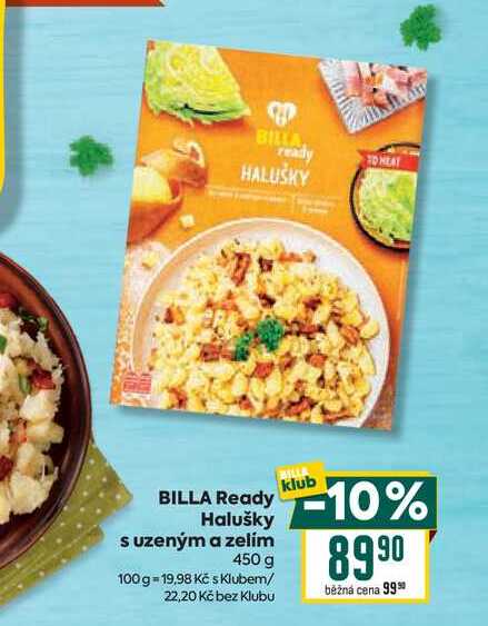 BILLA Ready Halušky s uzeným a zelím 450 g  