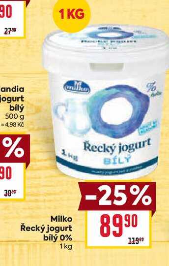 Milko Řecký jogurt bílý 0% 1 kg
