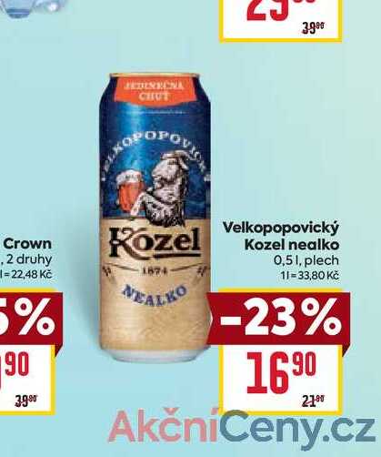 Velkopopovický Kozel nealko 0,51, plech 