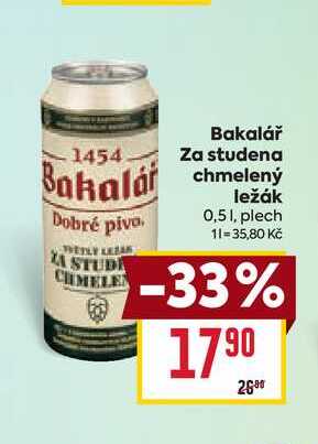 Bakalář Za studena chmelený ležák 0,5l, plech