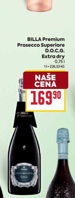 BILLA Premium Prosecco Superiore D.O.C.G. Extra dry 0,75l