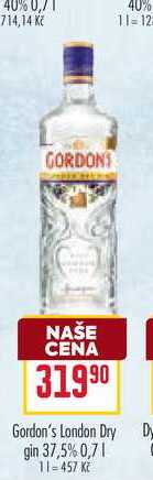 Gordon's London Dy gin 37,5% 0,7l