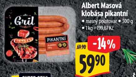 Albert Masová klobása pikantní, 300 g