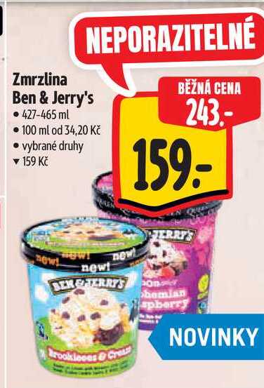 Zmrzlina Ben & Jerry's, 427-465 ml 