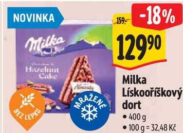 Milka Lískooříškový dort, 400 g 