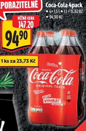 Coca-Cola 4pack, 4x ×1,5 l