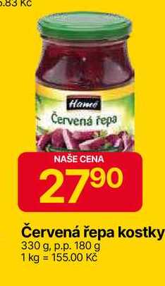 Hamé Červená řepa kostky 330 g, p.p. 180 g 