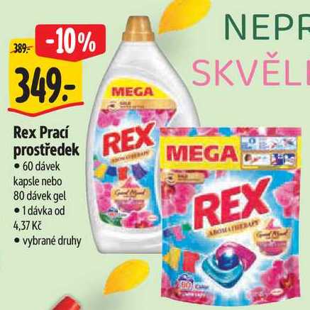 Rex Prací prostředek, 60 dávek kapsle nebo 80 dávek gel 
