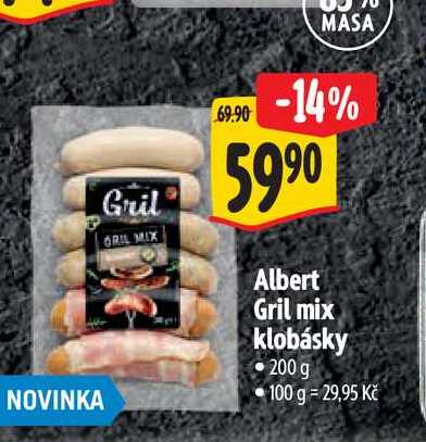  Albert Gril mix klobásky 200 g 