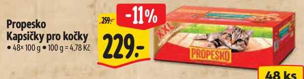 Propesko Kapsičky pro kočky, 48x 100 g