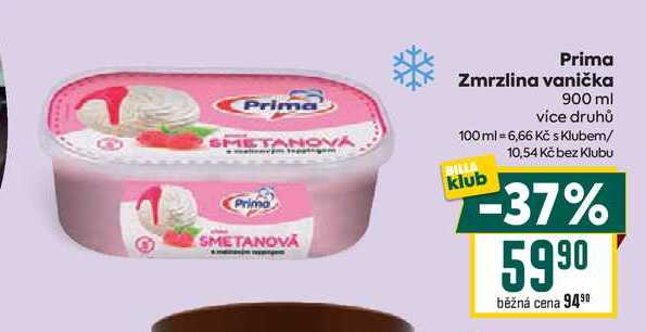 Prima Zmrzlina vanička 900 ml 