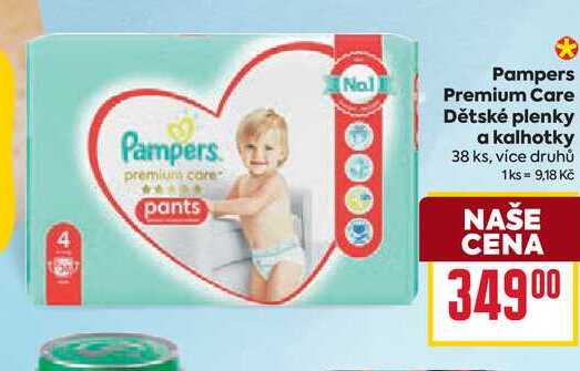 Pampers Premium Care Dětské plenky a kalhotky 38 ks