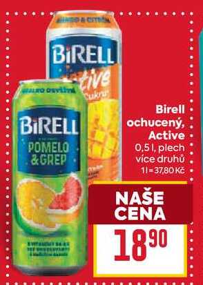 Birell ochucený, Active 0,5l, plech