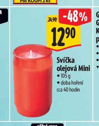  Svíčka olejová Mini  105 g 