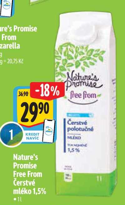  Nature's Promise Free From Čerstvé mléko 1,5% 1 l
