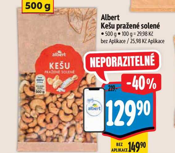  Albert Kešu pražené solené 500 g  