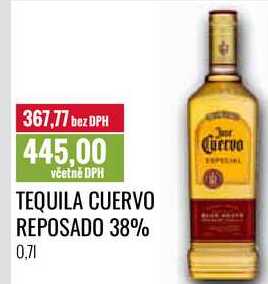 TEQUILA CUERVO REPOSADO 38% 0,7l