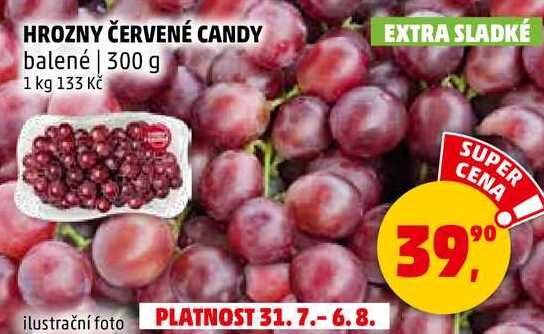 HROZNY ČERVENÉ CANDY balené, 300 g 