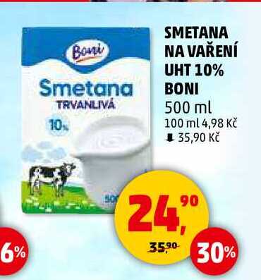 SMETANA NA VAŘENÍ UHT 10% BONI, 500 ml 