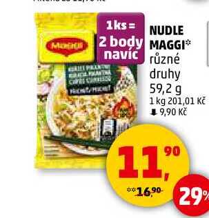 NUDLE MAGGI různé druhy, 59,2 g