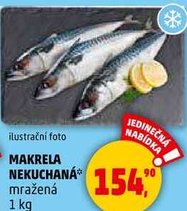 MAKRELA NEKUCHANÁ mražená, 1 kg