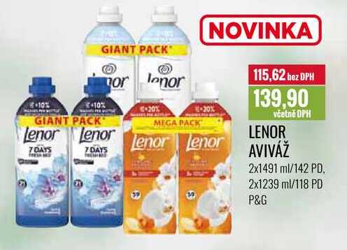 LENOR AVIVÁŽ 2x1491 ml/142 PD, 2x1239 ml/118 PD 