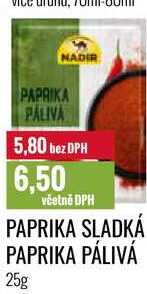 PAPRIKA SLADKÁ, PAPRIKA PÁLIVÁ 25g 