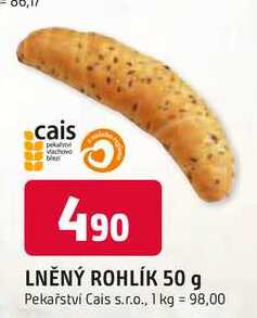 LNĚNÝ ROHLÍK 50 g 