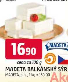 Madeta Balkánský sýr 100g, vybrané druhy