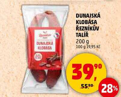 DUNAJSKÁ KLOBÁSA ŘEZNÍKŮV TALÍŘ, 200 g 