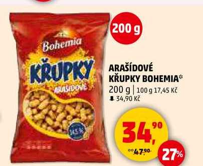 ARAŠÍDOVÉ KŘUPKY BOHEMIA, 200 g  