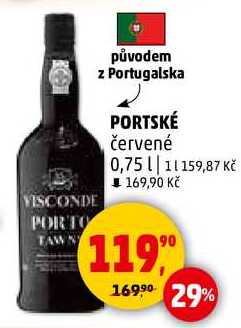PORTSKÉ červené, 0,75 l