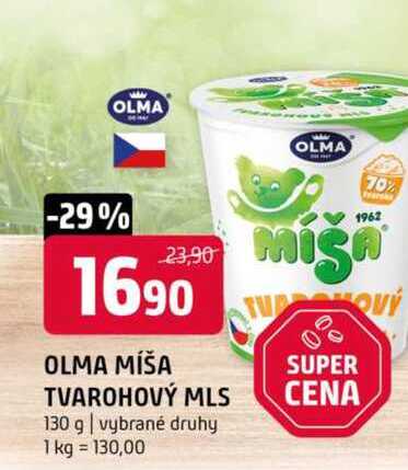 OLMA MÍŠA SUPER TVAROHOVÝ 130 g vybrané druhy