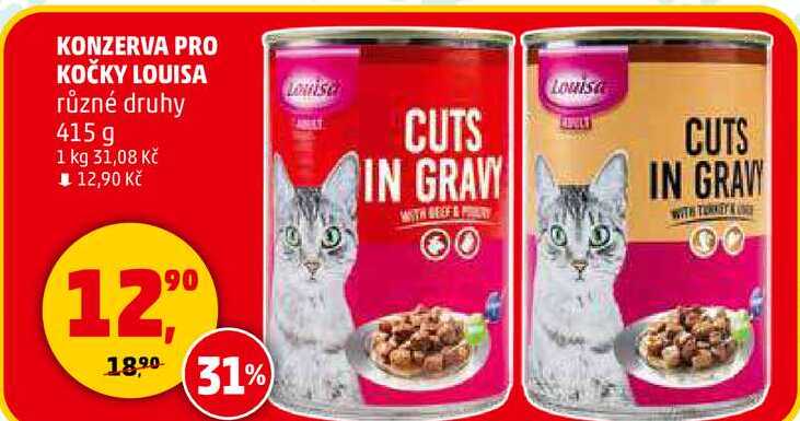 KONZERVA PRO KOČKY LOUISA různé druhy, 415 g  