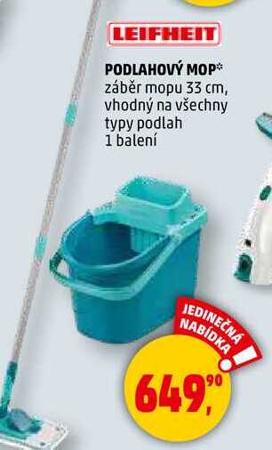 LEIFHEIT PODLAHOVÝ MOP, záběr mopu 33 cm, vhodný na všechny typy podlah, 1 balení 