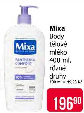 Mixa tělové mléko 400 ml, 10% různé druhy 