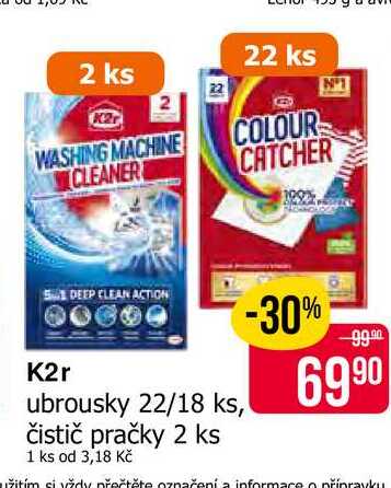 K2r Colour Catcher Prací ubrousky 22ks